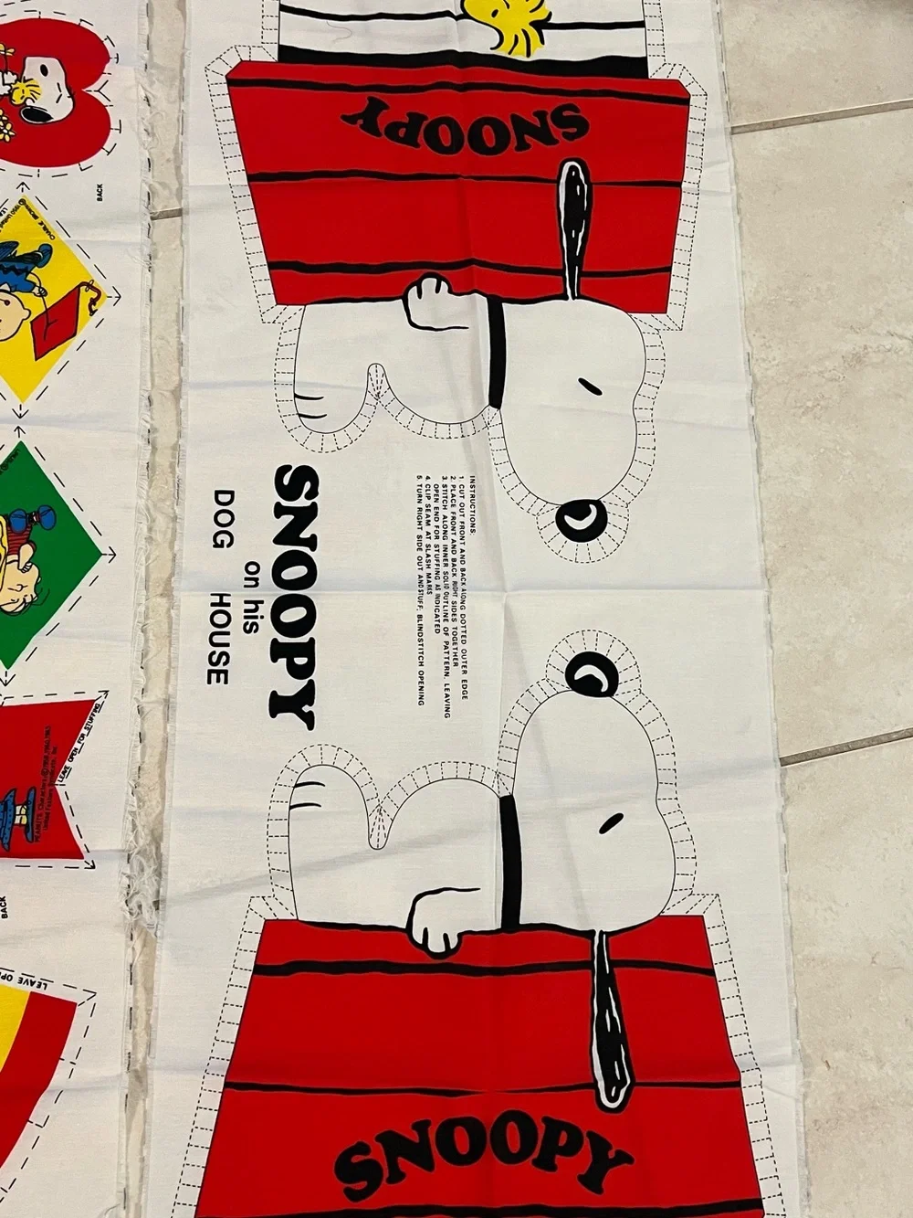 Peanuts Snoopy Mobile Panel with Rainbow, Red, Blue, Green & Yellow 3 panels